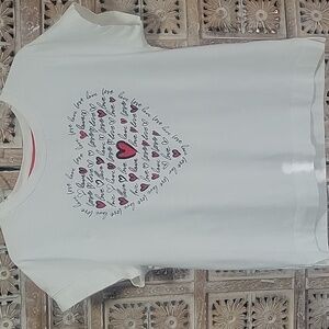 Love Heart Graphic White Tee